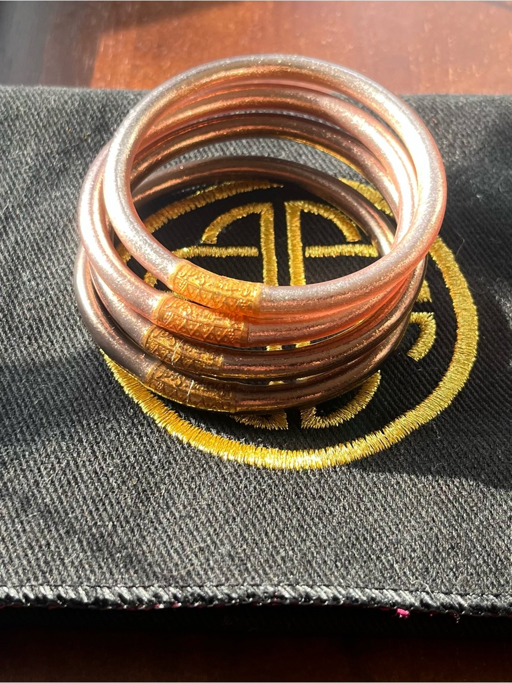 BuDhaGirl All Weather Bangles - 4 Fawn Bangles w/ Pouch Size Small